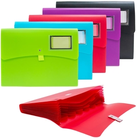 SOHO Trend trieur, A4, PP, 12 compartiments, fermeture auto-agrippante, couleurs assorties