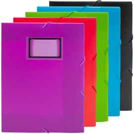 SOHO elastomap, A4, PP, 3 kleppen en elastieken, assorti