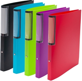 SOHO Trend ringmap, uit PP, A4, 2 ringen, rug 20 mm, met rugetiket, geassorteerde kleuren