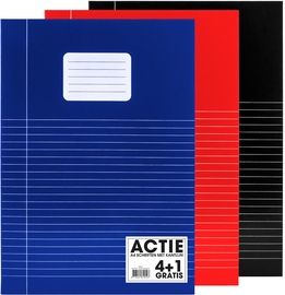 SOHO Basic cahier, A4, 40 feuilles, lign&eacute;, avec marge, paquet de 5 pi&egrave;ces, couleurs assorties