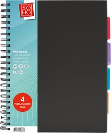 SOHO collegeblok Projectboek, A4, 200 vel, zwart