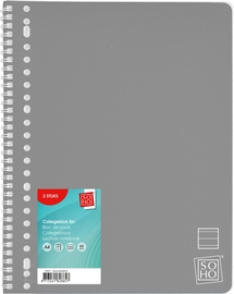 SOHO collegeblok, A4, 80 vel, gelijnd, pak van 2 stuks