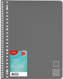 SOHO collegeblok, A4, 80 vel, gelijnd, pak van 2 stuks