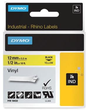 Dymo tapes RhinoPRO 12 mm x 5,5 m,geel, 