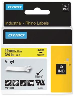 Dymo tapes RhinoPRO 19 mm x 5,5 m,geel, 