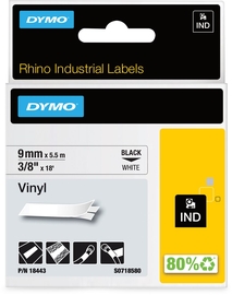 Dymo RHINO tape vinyl, 9 mm x 5,5 mm, zw