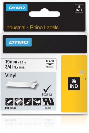 Rhino tape vinyl, 19 mm x 5,5 m, zwart o