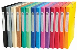 Exacompta Elastobox Cartobox rug van 2,5 cm, geassorteerde kleuren: groen, blauw, geel, rood, oranje, ...