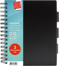 SOHO collegeblok Projectboek, A5, 200 vel, zwart