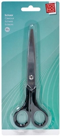 SOHO ciseaux, ft 17 cm, droit et gauche, bout pointu, inox, noir, blister de 1 pi&egrave;ce
