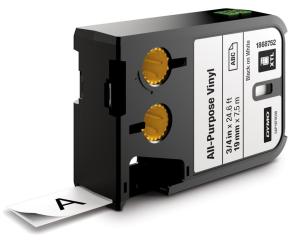 Dymo XTL tapes 19 mm, zwart op wit,vinyl