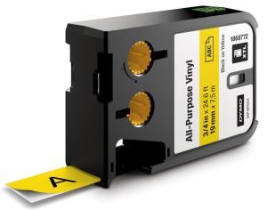 Dymo XTL tapes 19 mm, zwart op geel, vin