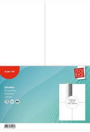 SOHO etiketten, wit, rechte hoeken, 105 x 148 mm, 10 vel, 4 etiketten per vel