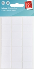 SOHO etiketten, wit, 16 x 22 mm, etui van 126 stuks