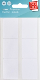 SOHO etiketten, wit, 40 x 30 mm, etui van 36 stuks