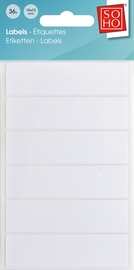 SOHO etiketten, wit, 19 x 73 mm, etui van 36 stuks