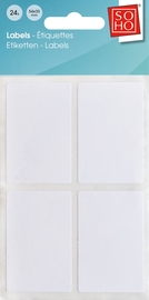 SOHO etiketten, wit, 54 x 35 mm, etui van 24 stuks