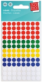 SOHO etiketten, diameter 8 mm, etui van 312 stuks, geassorteerde kleuren
