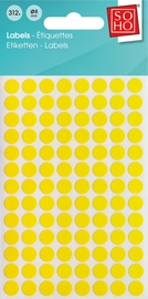 SOHO etiketten, diameter 8 mm, etui van 312 stuks, geel