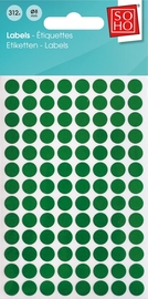 SOHO etiketten, diameter 8 mm, etui van 312 stuks, groen