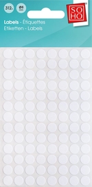 SOHO etiketten, diameter 8 mm, etui van 312 stuks, wit
