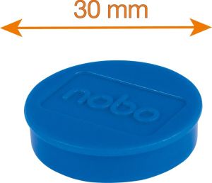 Nobo magneten, 30 mm, blauw, blister van 4 stuks