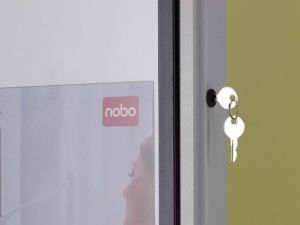 Nobo Premium Plus binnenvitrine, draaideur met slot, magnetisch, 4 x A4