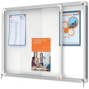 Nobo Premium Plus binnenvitrine, schuifdeuren met hoekslot, magnetisch, 8 x A4