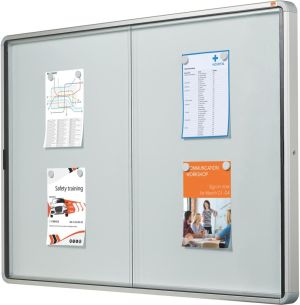 Nobo Premium Plus binnenvitrine, schuifdeuren met hoekslot, magnetisch, 18 x A4