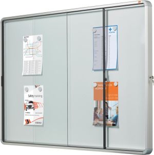Nobo Premium Plus binnenvitrine, schuifdeuren met hoekslot, magnetisch, 18 x A4