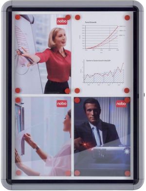 Nobo Premium Plus buitenvitrine, draaideur met slot, magnetisch, 8 x A4