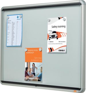 Nobo Premium Plus buitenvitrine, draaideur met slot, magnetisch, 9 x A4