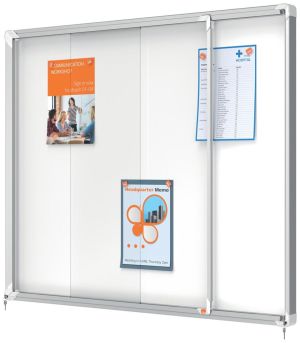 Nobo Premium Plus binnenvitrine, schuifdeuren met hoekslot, magnetisch, 15 x A4