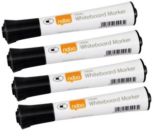 Nobo Glide whiteboardmarker, ronde punt, pak van 10 stuks, zwart
