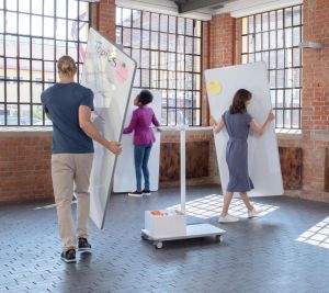 Nobo Move & Meet mobiel systeem, 2 whiteboard panelen, 90 x 180 cm