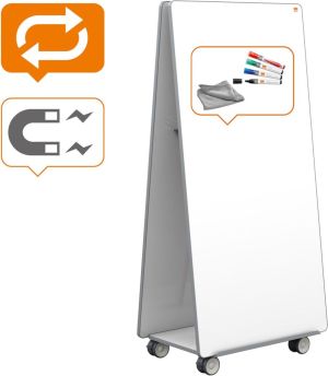 Nobo Move & Meet mobiel systeem, 2 whiteboard panelen, 90 x 180 cm