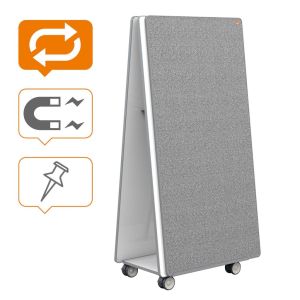Nobo Move & Meet mobiel systeem, 2 whiteboard en 2 memoboard panelen, 90 x 180 cm