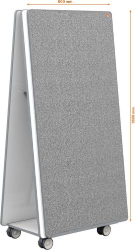 Nobo Move & Meet mobiel systeem, 2 whiteboard en 2 memoboard panelen, 90 x 180 cm