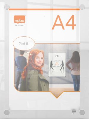 Nobo Premium Plus acryl informatiebord, wandgemonteerd, ft A4