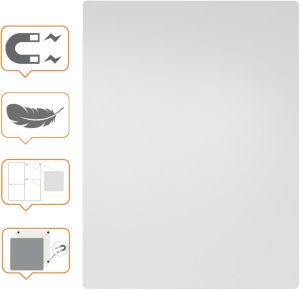 Nobo frameloos modulair whiteboard, staal, magnetisch, 65 x 45 cm
