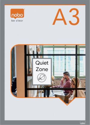 Nobo zelfklevend magnetisch kader A3, zilver, pak van 2 stuks