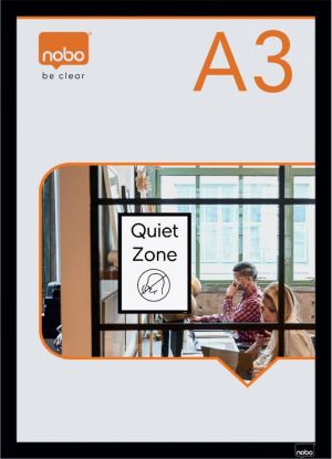 Nobo zelfklevend magnetisch kader A3, zwart, pak van 2 stuks