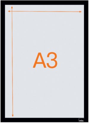 Nobo zelfklevend magnetisch kader A3, zwart, pak van 2 stuks