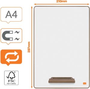 Nobo Mini whiteboard, magnetisch, met standaard, ft A4, pak van 4 stuks