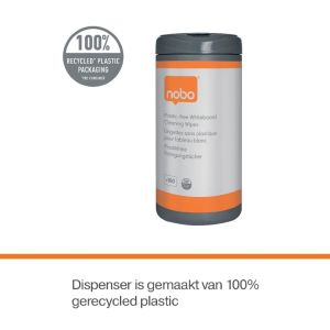 Nobo vochtige reinigingsdoekjes voor whiteboard, 100 stuks