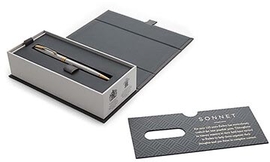 Parker Sonnet stylo &agrave; bille, Stainless Steel GT, moyenne, en bo&icirc;te-cadeau