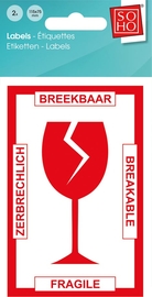SOHO etiketten, breekbaar, etui van 2 stuks