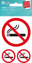 SOHO etiketten, niet roken, etui van 6 stuks, verschillende formaten