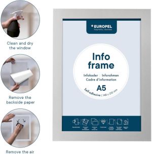 Europel zelfklevend kader ft A5, zilver, pak van 2 stuks