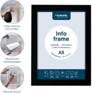 Europel zelfklevend kader ft A5, zwart, pak van 2 stuks